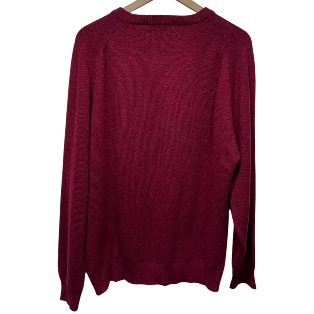 Vtg Alexander Julian 100% Cashmere V-Neck Pullover Sweater Mens Sz L Red Preppy - Picture 2 of 4